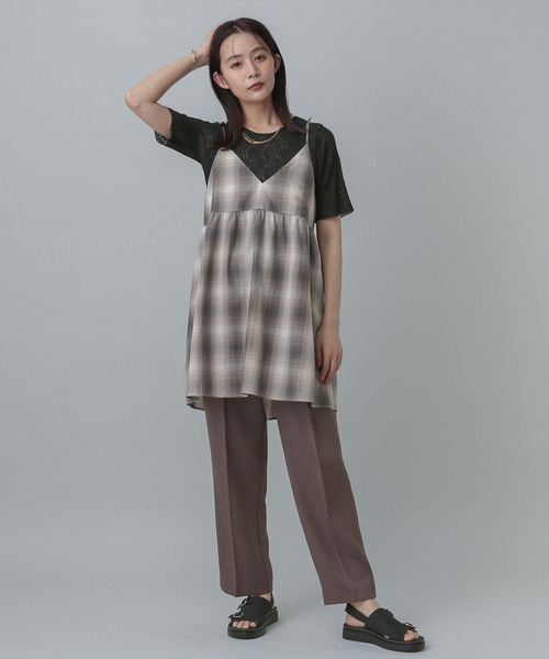 GLOBAL WORK（グローバルワーク）の「MATINEE LINE/チェックキャミチュニック/327167（キャミソール・レディース・ブラウン系その他/イエロー系その他/ブラック系その他・MEDIUM/LARGE）」の19枚目の写真