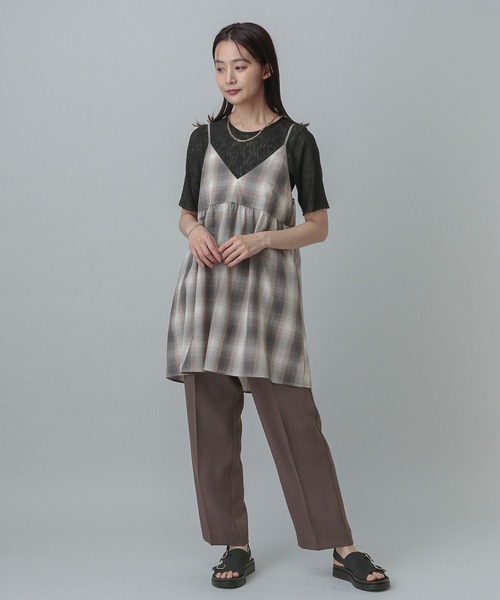 GLOBAL WORK（グローバルワーク）の「MATINEE LINE/チェックキャミチュニック/327167（キャミソール・レディース・ブラウン系その他/イエロー系その他/ブラック系その他・MEDIUM/LARGE）」の21枚目の写真