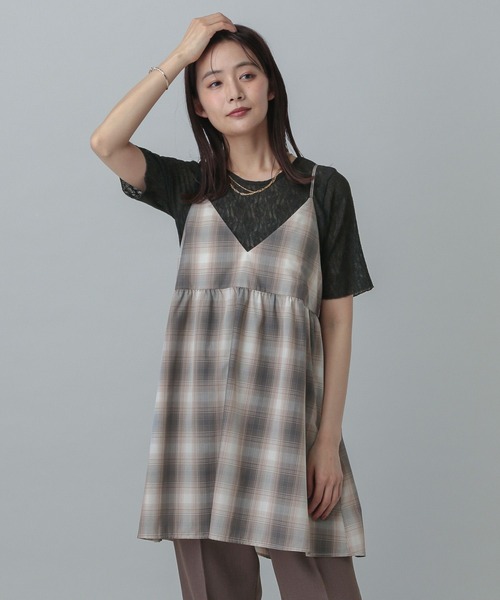 GLOBAL WORK（グローバルワーク）の「MATINEE LINE/チェックキャミチュニック/327167（キャミソール・レディース・ブラウン系その他/イエロー系その他/ブラック系その他・MEDIUM/LARGE）」の13枚目の写真