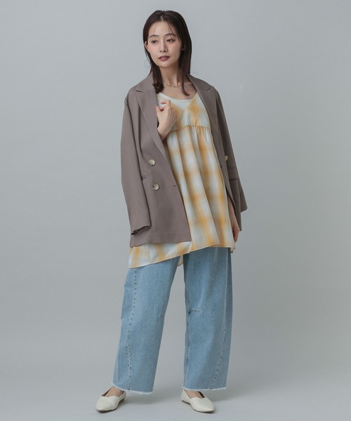 GLOBAL WORK（グローバルワーク）の「MATINEE LINE/チェックキャミチュニック/327167（キャミソール・レディース・ブラウン系その他/イエロー系その他/ブラック系その他・MEDIUM/LARGE）」の14枚目の写真