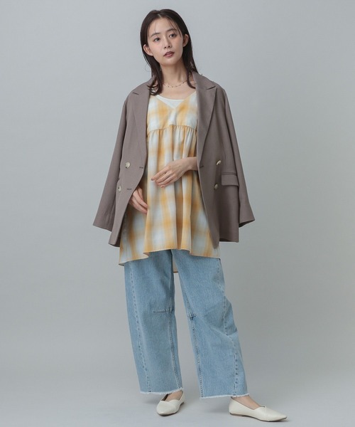 GLOBAL WORK（グローバルワーク）の「MATINEE LINE/チェックキャミチュニック/327167（キャミソール・レディース・ブラウン系その他/イエロー系その他/ブラック系その他・MEDIUM/LARGE）」の15枚目の写真