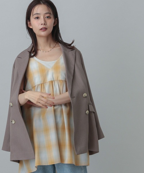 GLOBAL WORK（グローバルワーク）の「MATINEE LINE/チェックキャミチュニック/327167（キャミソール・レディース・ブラウン系その他/イエロー系その他/ブラック系その他・MEDIUM/LARGE）」の17枚目の写真