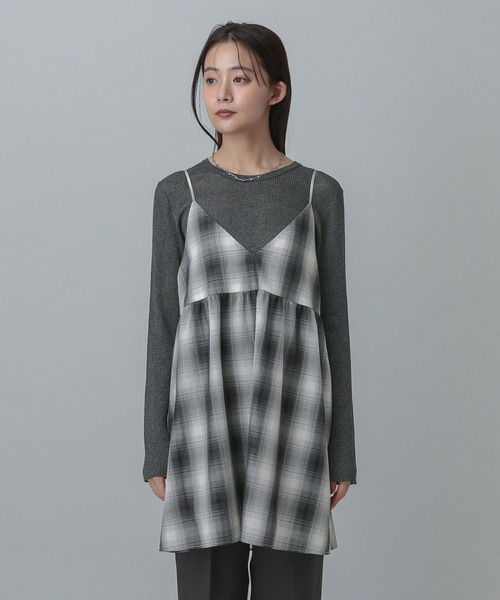 GLOBAL WORK（グローバルワーク）の「MATINEE LINE/チェックキャミチュニック/327167（キャミソール・レディース・ブラウン系その他/イエロー系その他/ブラック系その他・MEDIUM/LARGE）」の7枚目の写真