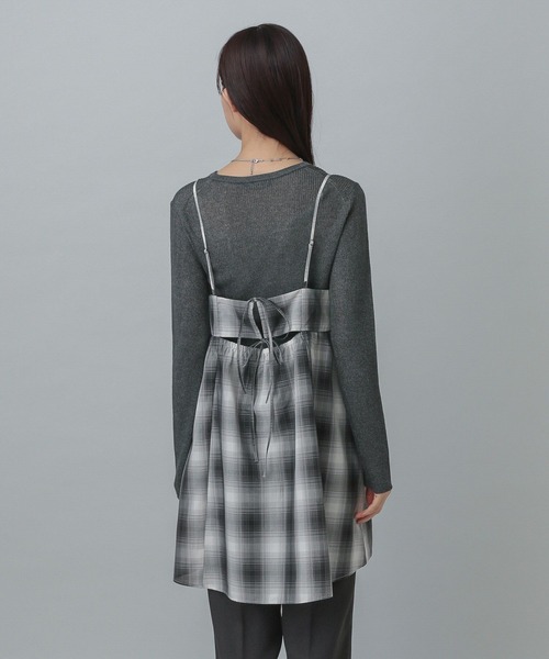 GLOBAL WORK（グローバルワーク）の「MATINEE LINE/チェックキャミチュニック/327167（キャミソール・レディース・ブラウン系その他/イエロー系その他/ブラック系その他・MEDIUM/LARGE）」の9枚目の写真