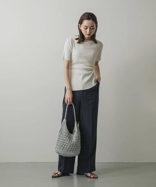 SENSE OF PLACE by URBAN RESEARCH(センスオブプレイスバイアーバンリサーチ)の「メタリックヤーンバッグ(ハンドバッグ・レディース・シルバー/チャコールグレー/その他1/レッド・ONE)」の6枚目の写真