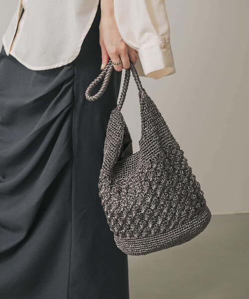 SENSE OF PLACE by URBAN RESEARCH(センスオブプレイスバイアーバンリサーチ)の「メタリックヤーンバッグ(ハンドバッグ・レディース・シルバー/チャコールグレー/その他1/レッド・ONE)」の17枚目の写真