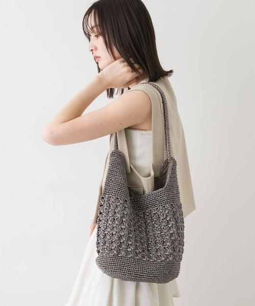 SENSE OF PLACE by URBAN RESEARCH(センスオブプレイスバイアーバンリサーチ)の「メタリックヤーンバッグ(ハンドバッグ・レディース・シルバー/チャコールグレー/その他1/レッド・ONE)」の21枚目の写真