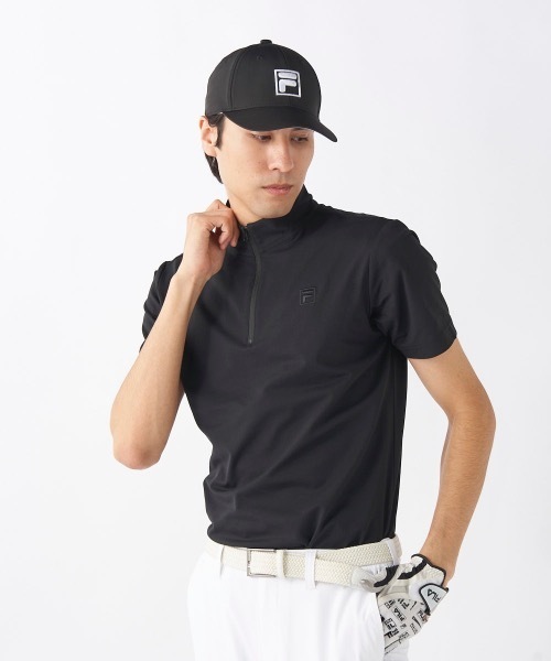 FILA GOLF（フィラゴルフ ）の「【FILA GOLF/フィラゴルフ】スタンドハーフジップ半袖シャツ　ゴルフ　おしゃれなギフトに最適！（シャツ/ブラウス・メンズ・ホワイト/ネイビー/ブラック・X-LARGE/MEDIUM/LARGE/XX-LARGE）」の21枚目の写真