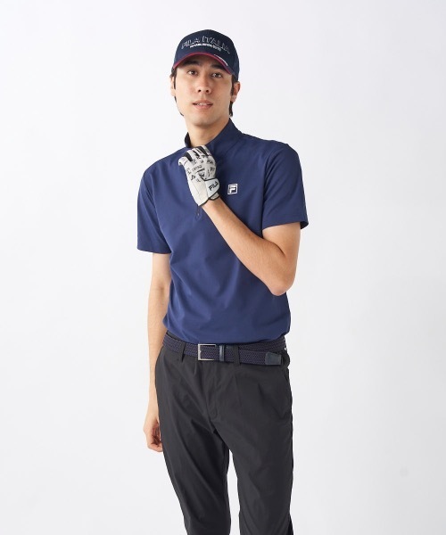 FILA GOLF（フィラゴルフ ）の「【FILA GOLF/フィラゴルフ】スタンドハーフジップ半袖シャツ　ゴルフ　おしゃれなギフトに最適！（シャツ/ブラウス・メンズ・ホワイト/ネイビー/ブラック・X-LARGE/MEDIUM/LARGE/XX-LARGE）」の12枚目の写真