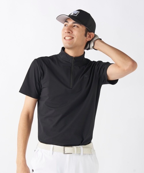 FILA GOLF（フィラゴルフ ）の「【FILA GOLF/フィラゴルフ】スタンドハーフジップ半袖シャツ　ゴルフ　おしゃれなギフトに最適！（シャツ/ブラウス・メンズ・ホワイト/ネイビー/ブラック・X-LARGE/MEDIUM/LARGE/XX-LARGE）」の11枚目の写真