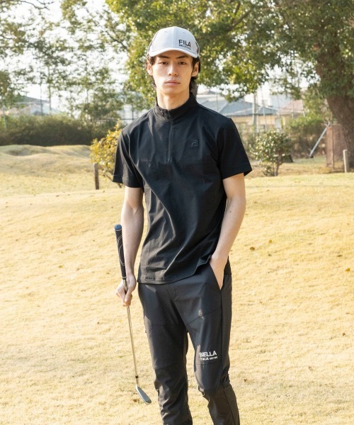 FILA GOLF（フィラゴルフ ）の「【FILA GOLF/フィラゴルフ】スタンドハーフジップ半袖シャツ　ゴルフ　おしゃれなギフトに最適！（シャツ/ブラウス・メンズ・ホワイト/ネイビー/ブラック・X-LARGE/MEDIUM/LARGE/XX-LARGE）」の6枚目の写真