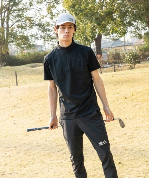 FILA GOLF（フィラゴルフ ）の「【FILA GOLF/フィラゴルフ】スタンドハーフジップ半袖シャツ　ゴルフ　おしゃれなギフトに最適！（シャツ/ブラウス・メンズ・ホワイト/ネイビー/ブラック・X-LARGE/MEDIUM/LARGE/XX-LARGE）」の8枚目の写真