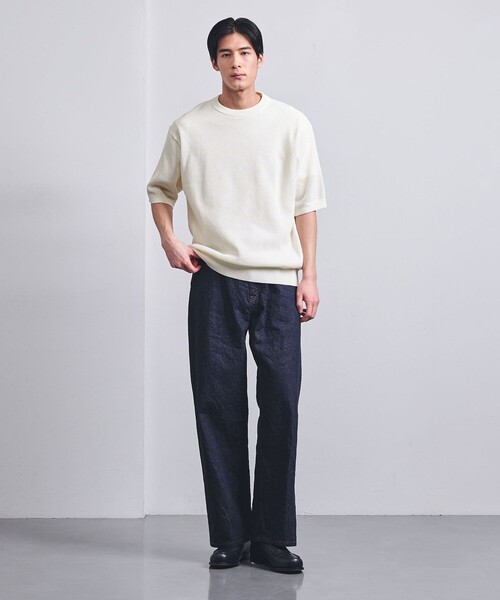 UNITED ARROWS（ユナイテッドアローズ）の「コットン バーズアイ クルーネックニット（ニット/セーター・メンズ・オレンジ系その他/ホワイト/ダークグレー/ネイビー・S/M/L/XL）」の6枚目の写真