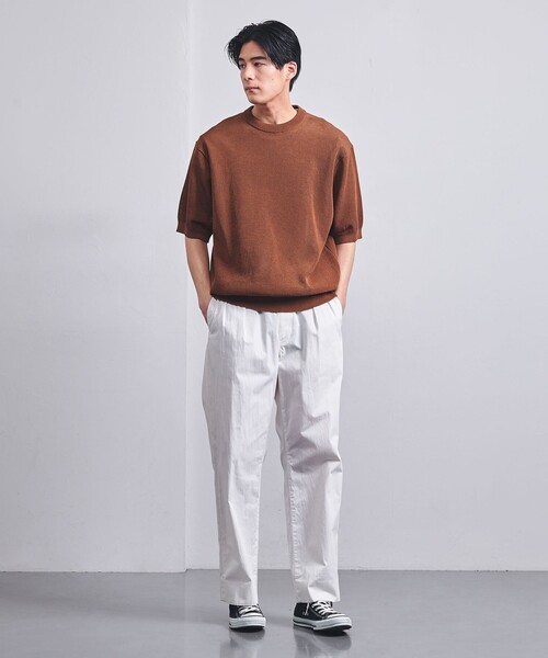 UNITED ARROWS（ユナイテッドアローズ）の「コットン バーズアイ クルーネックニット（ニット/セーター・メンズ・オレンジ系その他/ホワイト/ダークグレー/ネイビー・S/M/L/XL）」の10枚目の写真