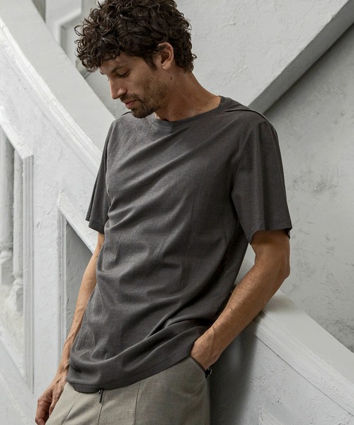 C DIEM(カルペディエム)の「C DIEM(カルペディエム)ラウンドカットネックTシャツ 半袖Tシャツ (速乾性 / 通気性)(Tシャツ/カットソー・メンズ・ブラック/チャコールグレー/ホワイト・S/M/L/XL)」の3枚目の写真