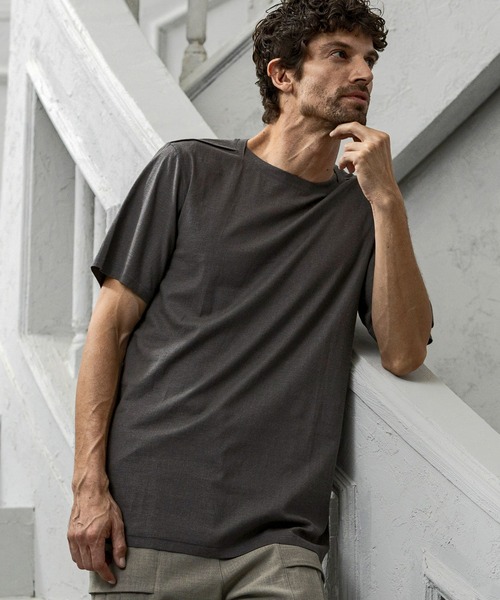 C DIEM(カルペディエム)の「C DIEM(カルペディエム)ラウンドカットネックTシャツ 半袖Tシャツ (速乾性 / 通気性)(Tシャツ/カットソー・メンズ・ブラック/チャコールグレー/ホワイト・S/M/L/XL)」の15枚目の写真