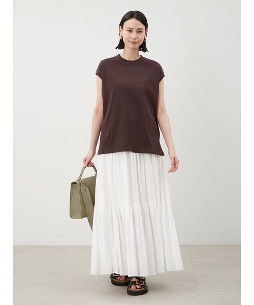 Mila Owen（ミラオーウェン）の「切り替えラウンドデザインティアードスカート（スカート・レディース・ホワイト/ダークブラウン/イエロー/ブラック/ピンク・0/1）」の19枚目の写真