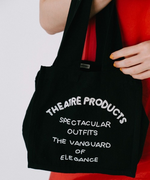 THEATRE PRODUCTS（シアタープロダクツ）の「ビーズエンブロイダリーハンドバッグM（トートバッグ・レディース・ホワイト/ブラック・FREE）」の2枚目の写真