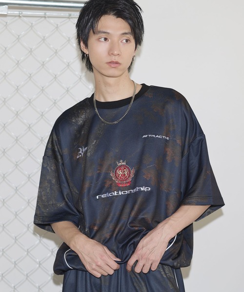 MSG（エムエスジー）の「オーバーサイズドローコードハーフスリーブゲームスウェット Tシャツ【UNISEX】（Tシャツ/カットソー・メンズ・ホワイト/ピンク/ブラック系/ブラック/ワイン/アッシュ/レオパード/リアルツリーカモ/その他・S/M/L/XL）」の9枚目の写真