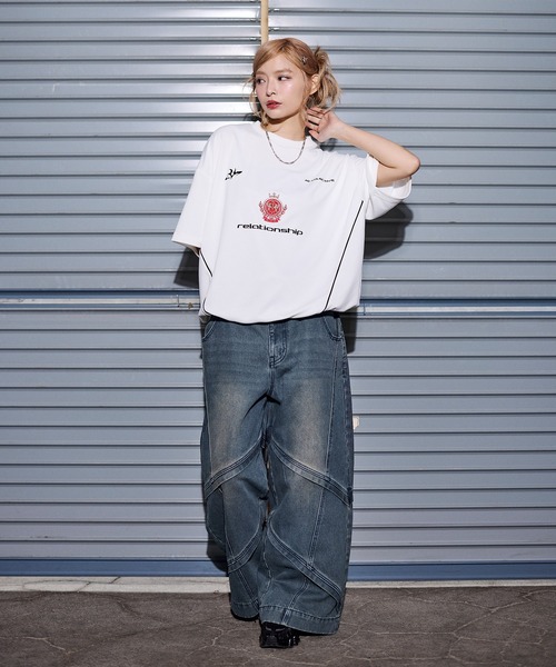 MSG（エムエスジー）の「オーバーサイズドローコードハーフスリーブゲームスウェット Tシャツ【UNISEX】（Tシャツ/カットソー・メンズ・ホワイト/ピンク/ブラック系/ブラック/ワイン/アッシュ/レオパード/リアルツリーカモ/その他・S/M/L/XL）」の19枚目の写真