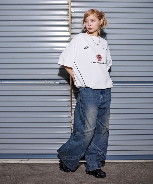 MSG（エムエスジー）の「オーバーサイズドローコードハーフスリーブゲームスウェット Tシャツ【UNISEX】（Tシャツ/カットソー・メンズ・ホワイト/ピンク/ブラック系/ブラック/ワイン/アッシュ/レオパード/リアルツリーカモ/その他・S/M/L/XL）」の21枚目の写真