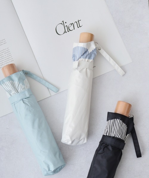 FUNALIVE（ファンアライブ）の「柄×柄晴雨兼用折りたたみ日傘（折りたたみ傘・メンズ・グリーン系/ブラック系1/オレンジ/ブラック系/ブルー系/グリーン系1/ブルー/ホワイト系3/ブラック系2/アイボリー/ライトブルー/ブラック/ホワイト系/ホワイト系1/ホワイト系2/ホワイト系4/ブラック系3/ホワイト系6/ネイビー/ホワイト系5/ブラック系4/グレー/サックスブルー/ブラック系5・F）」の4枚目の写真