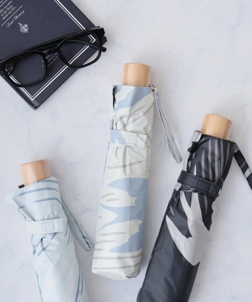 FUNALIVE（ファンアライブ）の「柄×柄晴雨兼用折りたたみ日傘（折りたたみ傘・メンズ・グリーン系/ブラック系1/オレンジ/ブラック系/ブルー系/グリーン系1/ブルー/ホワイト系3/ブラック系2/アイボリー/ライトブルー/ブラック/ホワイト系/ホワイト系1/ホワイト系2/ホワイト系4/ブラック系3/ホワイト系6/ネイビー/ホワイト系5/ブラック系4/グレー/サックスブルー/ブラック系5・F）」の2枚目の写真