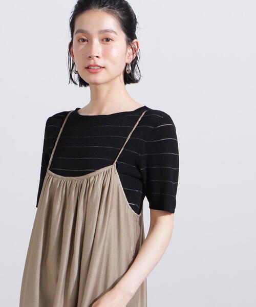 N.（N. Natural Beauty Basic）（エヌエヌナチュラルビューティーベーシック）の「シアーボーダーリブニット（ニット/セーター・レディース・オフホワイト/ブラック/グリーン・MEDIUM）」の11枚目の写真