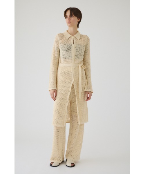 RIM.ARK（リムアーク）の「Summer knit relax PT サマーニットリラックスパンツ（スラックス・レディース・アイボリー/ブラック/マルチ・38/36）」の8枚目の写真