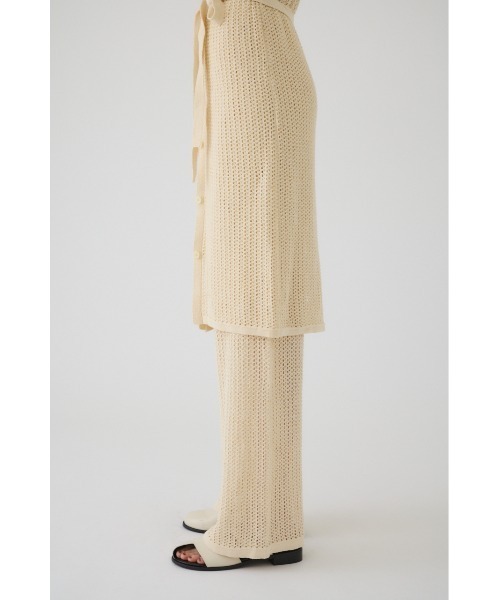 RIM.ARK（リムアーク）の「Summer knit relax PT サマーニットリラックスパンツ（スラックス・レディース・アイボリー/ブラック/マルチ・38/36）」の9枚目の写真