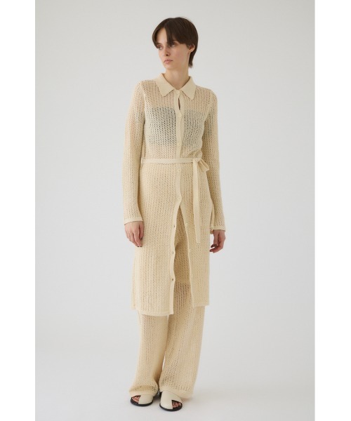 RIM.ARK（リムアーク）の「Summer knit relax PT サマーニットリラックスパンツ（スラックス・レディース・アイボリー/ブラック/マルチ・38/36）」の10枚目の写真