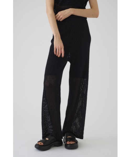 RIM.ARK（リムアーク）の「Summer knit relax PT サマーニットリラックスパンツ（スラックス・レディース・アイボリー/ブラック/マルチ・38/36）」の18枚目の写真