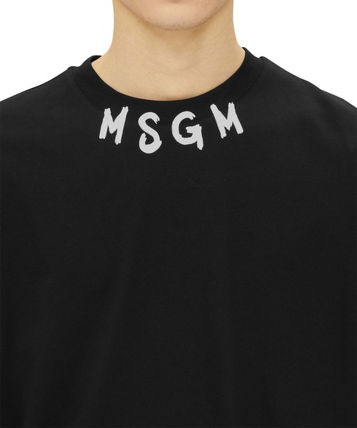 セール】【Basic Color】MSGM NEWブラッシュストロークロゴT