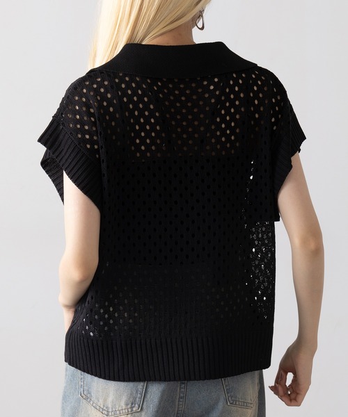 MAGASIN DE MODE Onjna(マガジンデモードオンジェナ )の「【MAGASIN DE MODE Onjna】フィッシュネットトップス XNN(Tシャツ/カットソー・レディース・ライトベージュ/ブラック・FREE)」の10枚目の写真