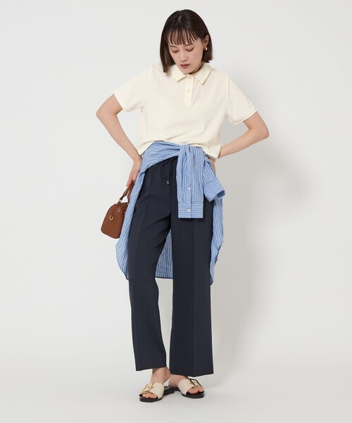 green label relaxing（グリーンレーベルリラクシング）の「ドライパイル ポロシャツ（ポロシャツ・レディース・ネイビー/ダークグレー/オフホワイト・FREE）」の9枚目の写真