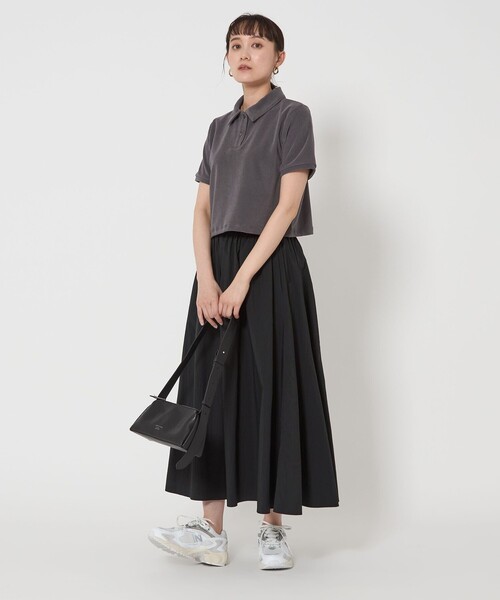 green label relaxing（グリーンレーベルリラクシング）の「ドライパイル ポロシャツ（ポロシャツ・レディース・ネイビー/ダークグレー/オフホワイト・FREE）」の12枚目の写真
