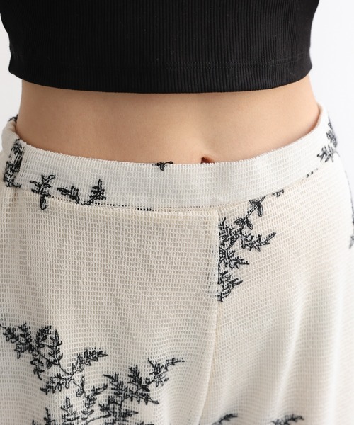セール】【セットアップ対応】リーフ柄刺繍メッシュパンツ