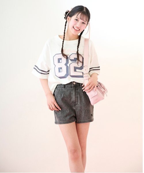 Cuugal掲載】ラッププリーツショートパンツ（2WAY)（デニムパンツ