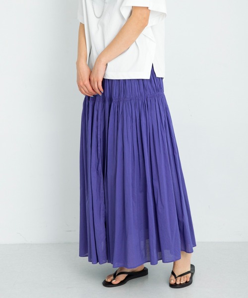 URBAN RESEARCH Sonny Label（アーバンリサーチサニーレーベル）の「シャーリングエアリーコットンボイルスカート（スカート・レディース・ブラウン/ブルー/ブラック・FREE）」の13枚目の写真