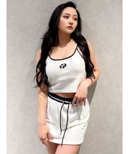 GYDA（ジェイダ）の「GDバイカラースカートライクショートパンツ（スカート・レディース・オフホワイト/ブラック/ベージュ・FREE）」の6枚目の写真