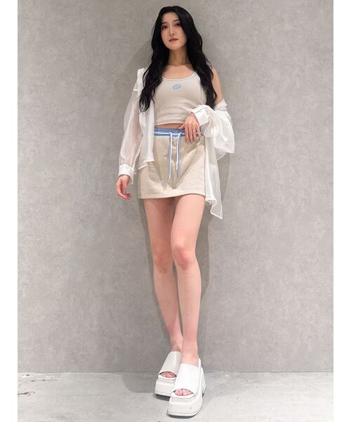 GYDA（ジェイダ）の「GDバイカラースカートライクショートパンツ（スカート・レディース・オフホワイト/ブラック/ベージュ・FREE）」の11枚目の写真