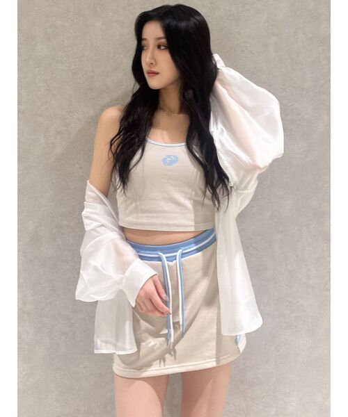 GYDA（ジェイダ）の「GDバイカラースカートライクショートパンツ（スカート・レディース・オフホワイト/ブラック/ベージュ・FREE）」の13枚目の写真