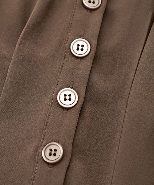 VIS（ビス）の「【接触冷感/洗える】ウエストギャザーワンピース（ワンピース・レディース・ブラック/ブルー系その他4/キャメル・FREE）」の9枚目の写真