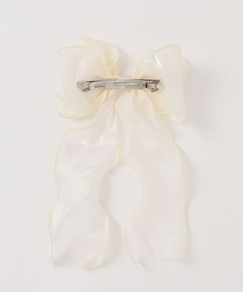 WESTSEA（ウエストシー）の「大きめ リボン オーガンジー バレッタ（バレッタ/ヘアクリップ・レディース・ブルー/アイボリー・FREE）」の13枚目の写真