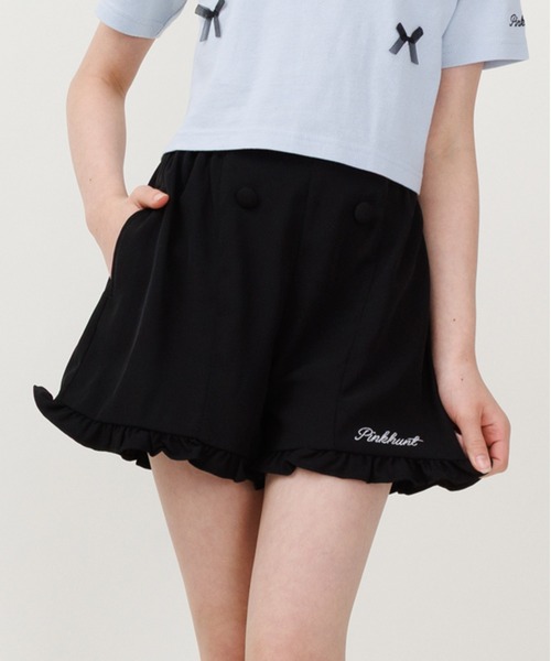 miniさま専用ENFOLD 黒　ショートパンツ　キュロット　38 セール】PINKHUNT ピンクハント 前ボタンキュロット ショートパンツ