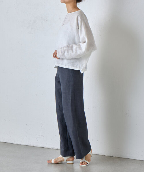 BEARDSLEY（ビアズリー）の「《15 quinze》リネンドルマンプルオーバー（シャツ/ブラウス・レディース・ホワイト/グレー・FREE）」の9枚目の写真