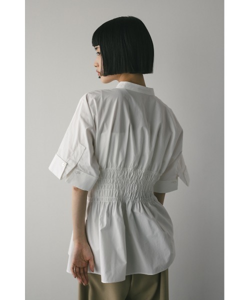 STYLEMIXER（スタイルミキサー）の「ウエストシャーリングシャツ【春服】新作ブラウス（シャツ/ブラウス・レディース・ホワイト/ネイビー・FREE）」の8枚目の写真