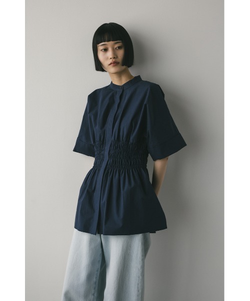 STYLEMIXER（スタイルミキサー）の「ウエストシャーリングシャツ【春服】新作ブラウス（シャツ/ブラウス・レディース・ホワイト/ネイビー・FREE）」の15枚目の写真