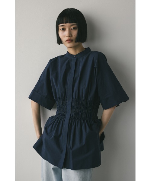 STYLEMIXER（スタイルミキサー）の「ウエストシャーリングシャツ【春服】新作ブラウス（シャツ/ブラウス・レディース・ホワイト/ネイビー・FREE）」の18枚目の写真