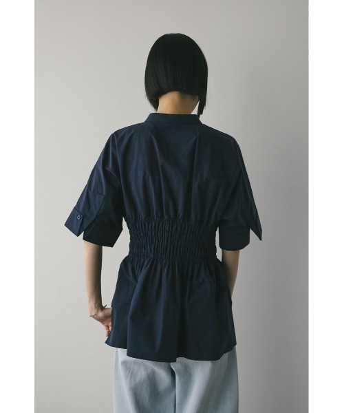 STYLEMIXER（スタイルミキサー）の「ウエストシャーリングシャツ【春服】新作ブラウス（シャツ/ブラウス・レディース・ホワイト/ネイビー・FREE）」の21枚目の写真